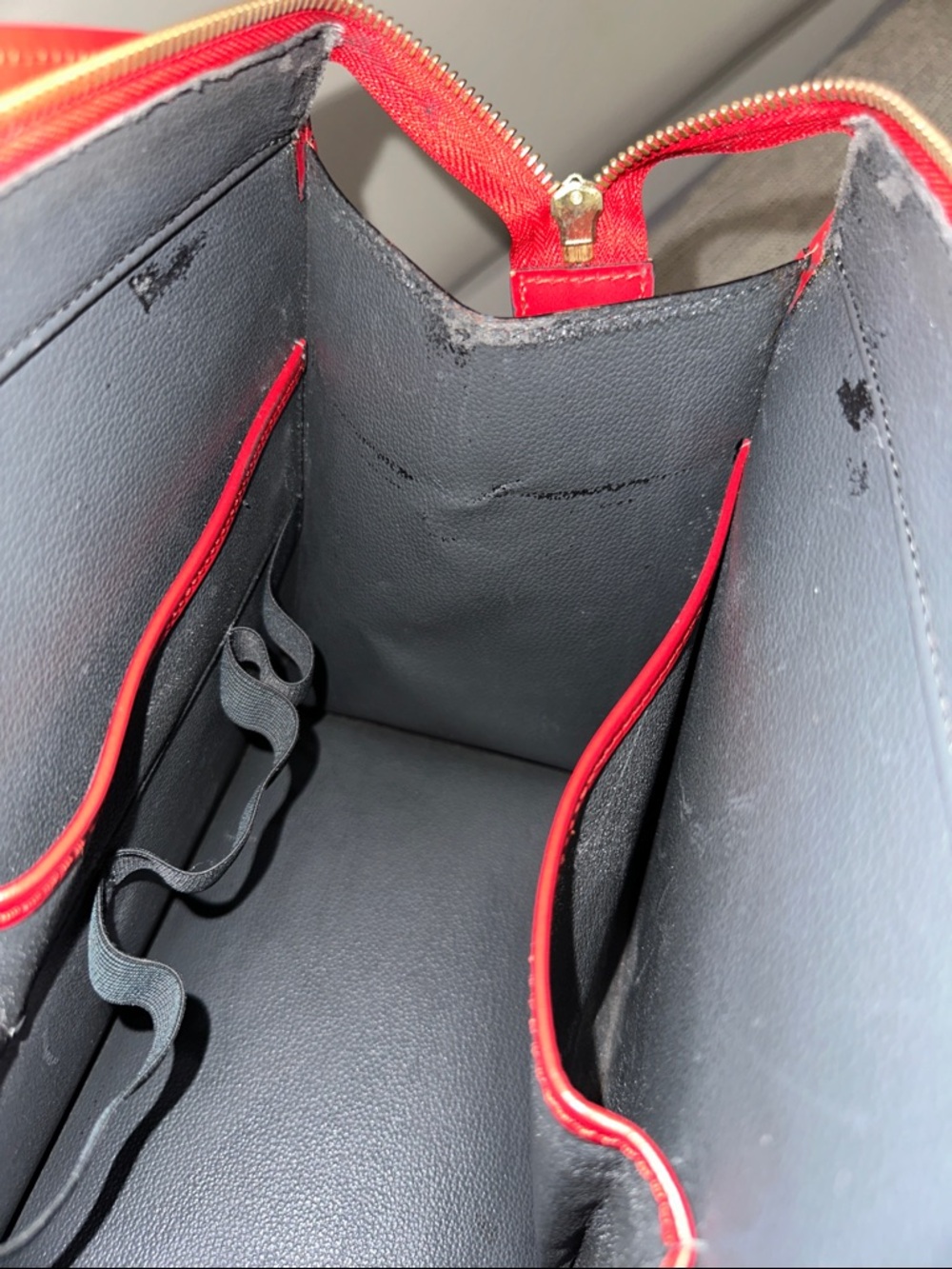 Louis Vuitton Riviera Red Structured Leather Top-Handle Women's Bag - Picture 15 of 16